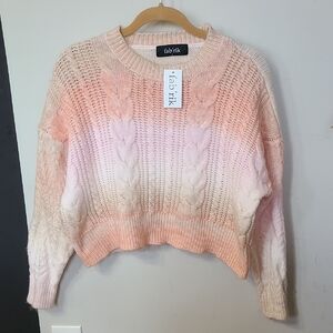 Fab'rik NWT Pink Ombre Knit Sweater Size Large Valentines Day!